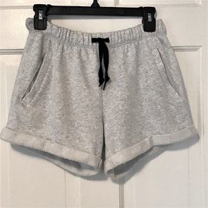 VS PINK Heather Stone Grey Script Logo Everyday Lounge Boyfriend Shorts - XS